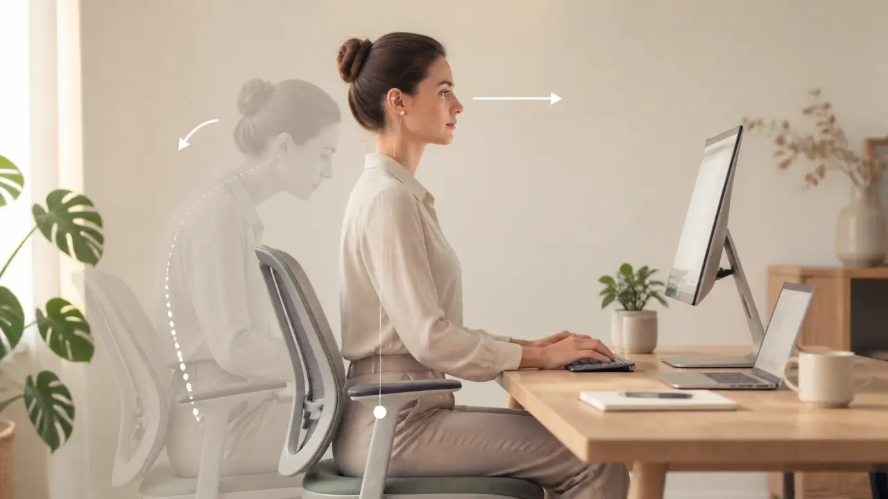 Illustration abstraite et minimaliste du corps humain au bureau