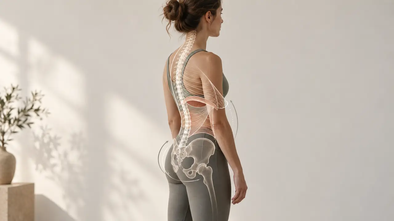 Personne réalisant un exercice de gainage avec une attention portée à l’alignement du dos