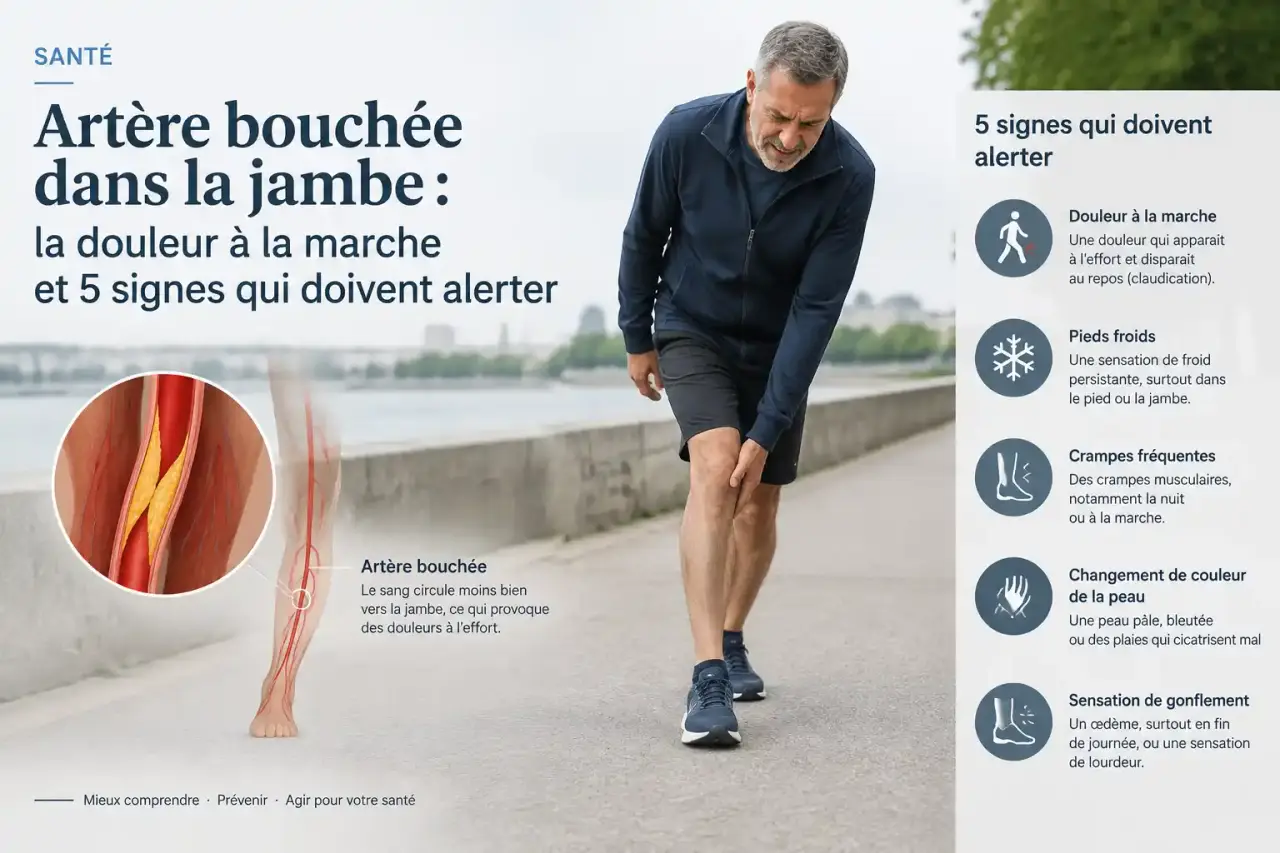 Artère bouchée dans la jambe : la douleur à la marche et 5 signes qui doivent alerter