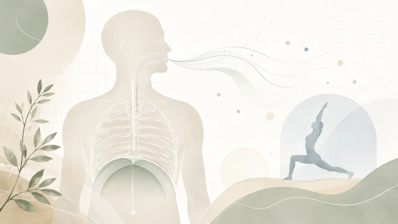 Illustration abstraite et minimaliste du diaphragme et de la respiration
