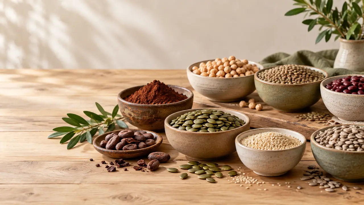 Le magnésium se trouve surtout dans les graines, le cacao et les légumineuses