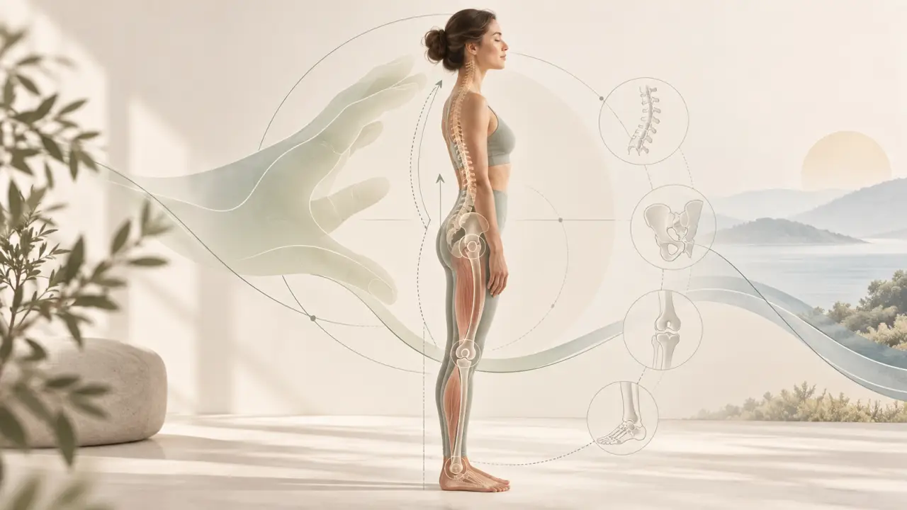 Représentation épurée de l’équilibre et du mouvement du corps humain